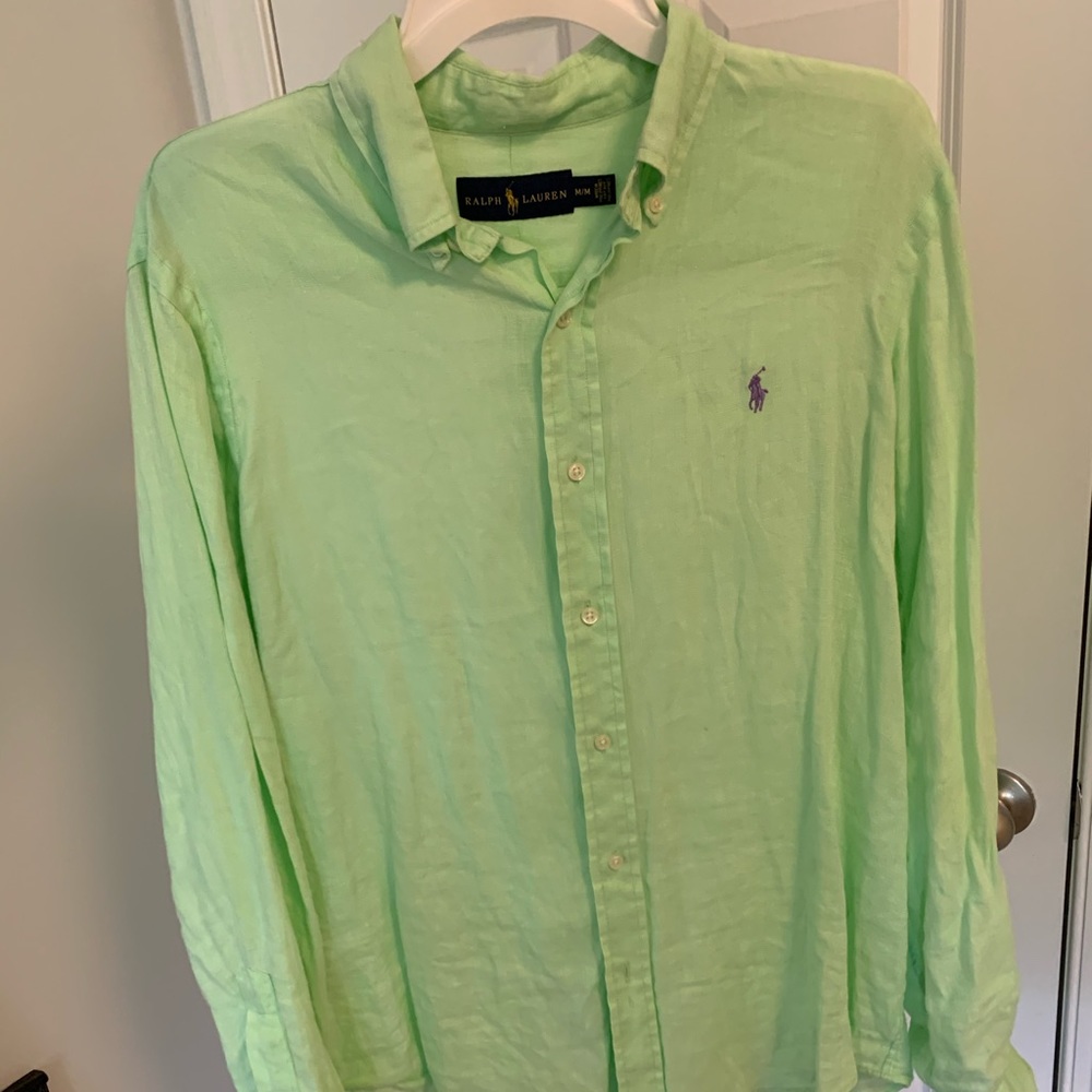 100% LINEN Polo Ralph Lauren Button Down Shirt